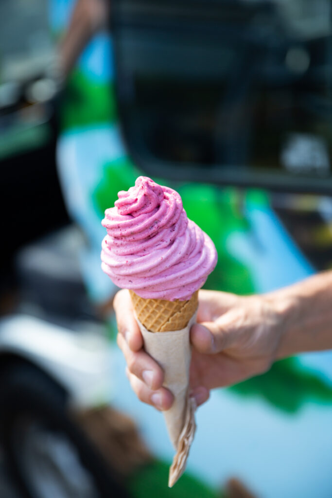 Hand holding ice-cream